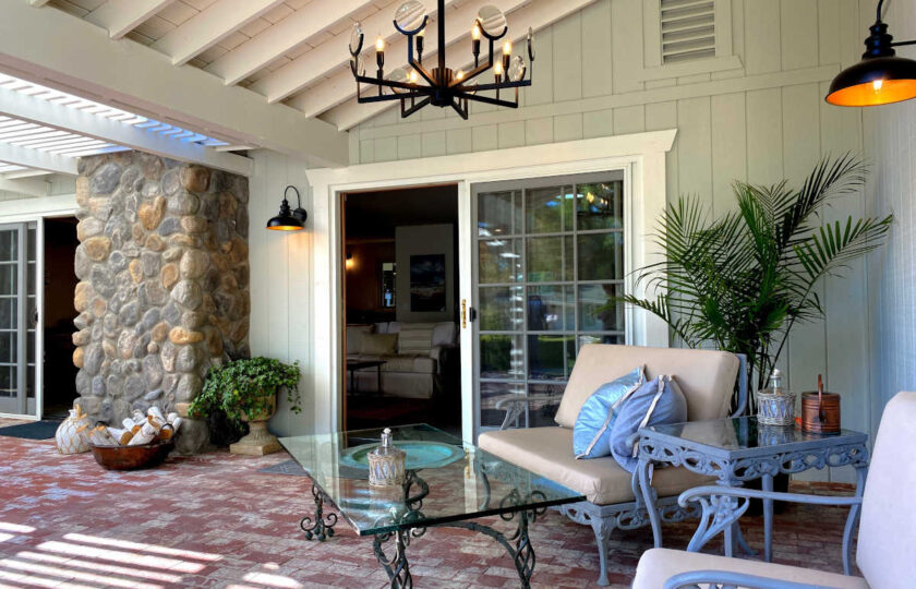 Transitional home staging design of patio in Los Olivos 3 bed, 2 bath home