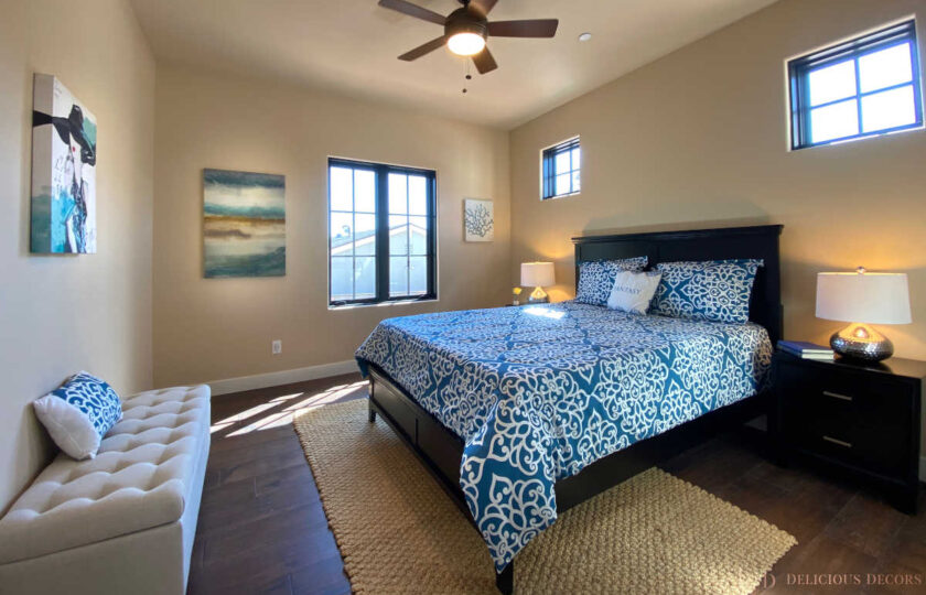 Traditional home staging design of guest bedroom in Ventura 4 bed, 3 bath family home