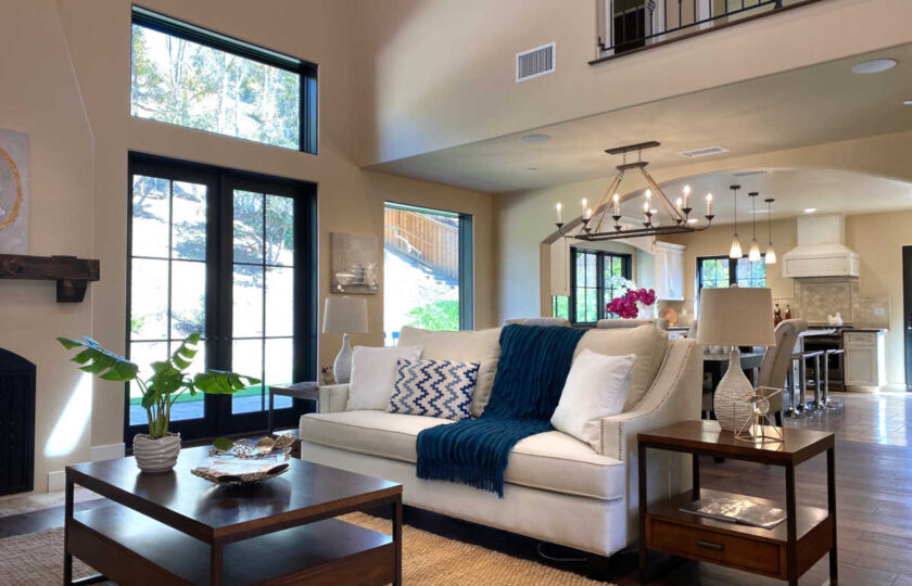 Traditional home staging design of living room in Ventura 4 bed, 3 bath family home