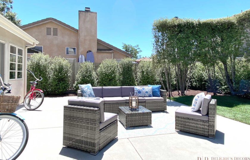 backyard space with outdoor furniture