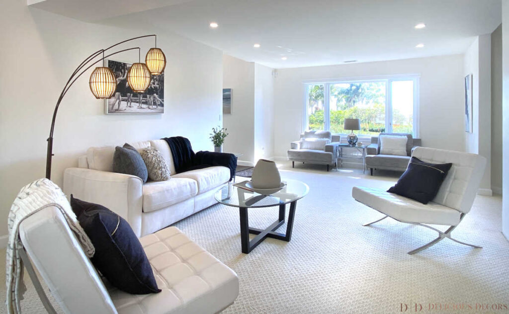 Contemporary home staging design for Hope Ranch Santa Barbara project