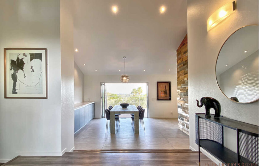 Contemporary home staging design entry in Santa Barbara home
