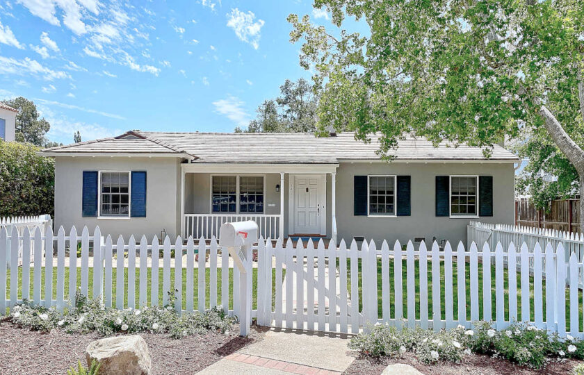 Cute San Roque home with white picket fence that we staged in Santa Barbara