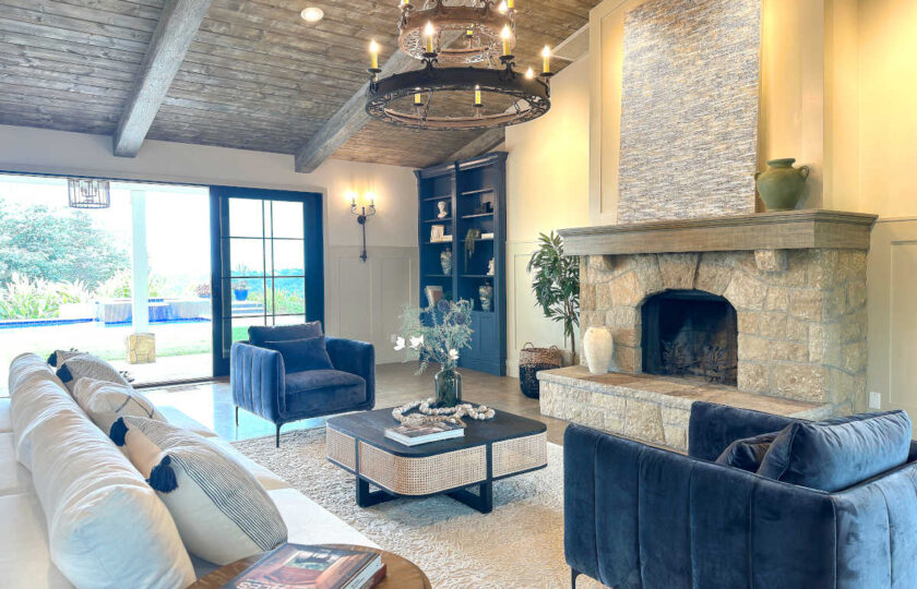 Modern farmhouse luxury staging in Santa Barbara.