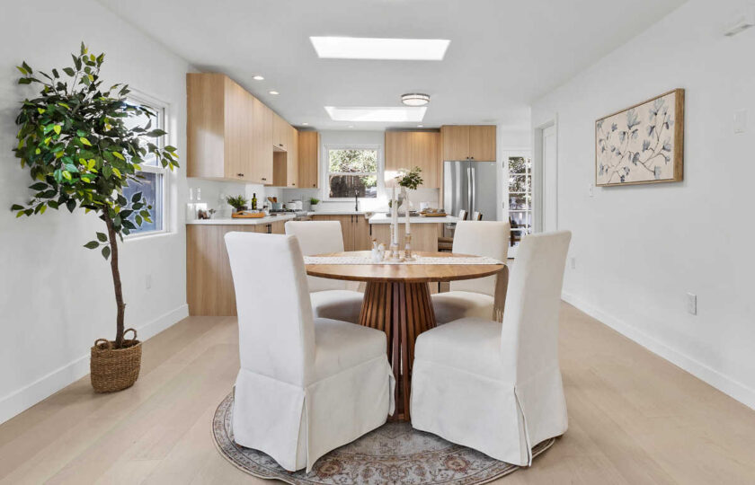 Casual dining home staging design in Santa Barbara craftsman